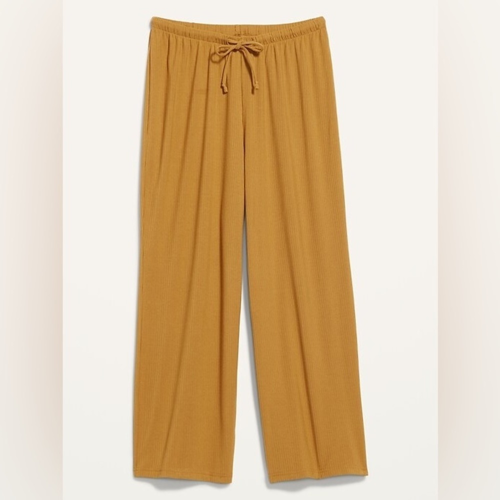 Old Navy Pajama Pant Cropped Sunday Sleep Mustard Yellow Size Medium - Picture 2 of 12